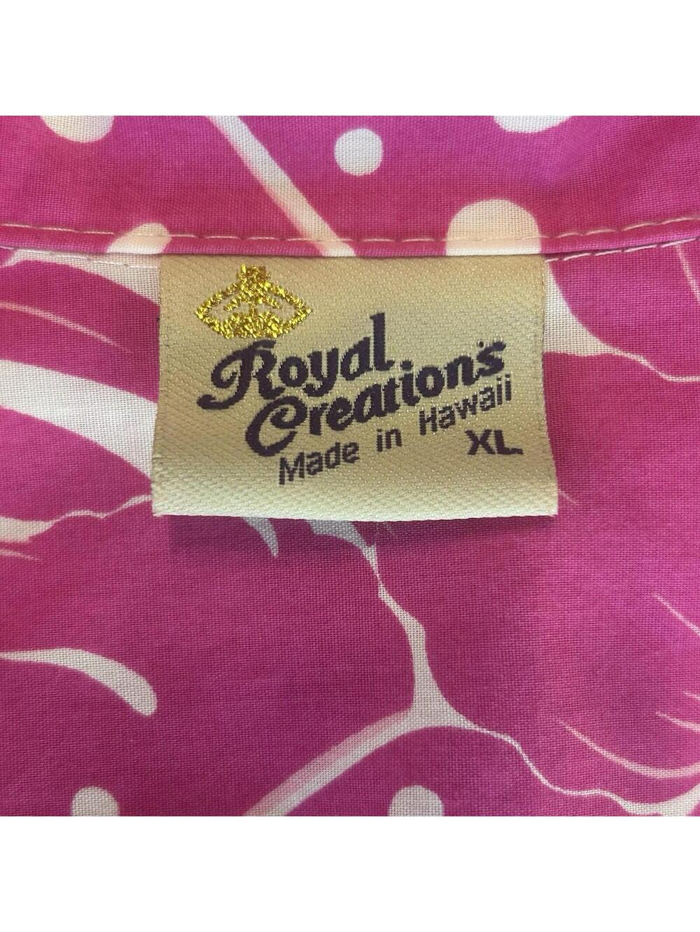 Vintage 90s Royal Creations Hawaii Pink Aloha Shirt Mens XL Tropical Floral - Picture 3 of 3